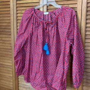 J. Crew block print blouse